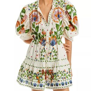 Farm Rio Summer Garden Cotton Mini Dress